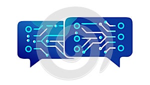 Circuit Board Speech Bubble for Tech Talk, vector design Generative AI