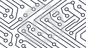 Circuit Board Tech Pattern Outline Sketch, vector design Generative AI