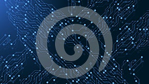 Circuit board technology background with hi-tech digital data connection system. Abstract computer electronic desing