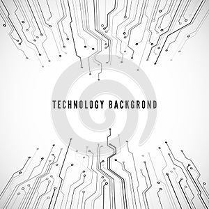 Circuit board technology background. Science and technology design. Hardware communication concept. Vector