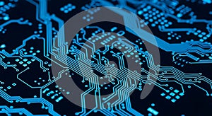 Circuit Board Technology Blue Abstract Electronic Background
