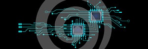 Circuit Board Technology CPU Microprocessor Interface Connection Vector Background.
