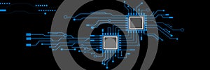 Circuit Board Technology CPU Microprocessor Interface Connection Vector Background.