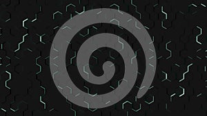 Circuit Board Technology Tree Pattern Concept render Background. Blue and yellow Abstract Scifi PCB Trace Data