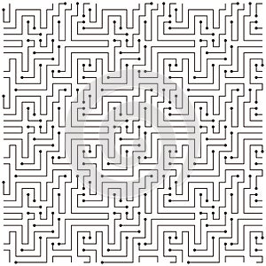 Circuit Board texture Background, like maze, seamless pattern