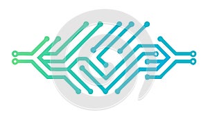 Circuit Board Trace Pattern Digital Technology Vector, vector design Generative AI