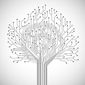 Circuit board tree symbol poster