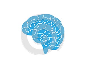 Circuit Brain vector illustration icon