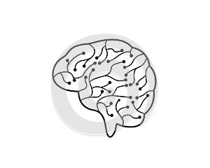 Circuit Brain vector illustration icon