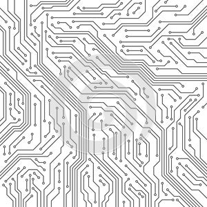 Circuit. Computer motherboard, microchip electronic technology. Hardware circuits board line vector texture