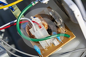 Circuit diagram with blown fuse. Electrical network concept, safety and short circuit