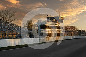 Circuit Gilles-Villeneuve motor racing track at sunset