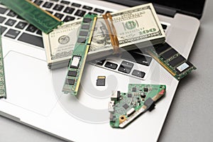 Circuit of main board hardware computer electronic, e-waste.