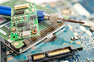 Circuit of main board hardware computer electronic, e-waste