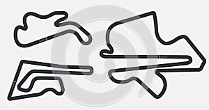 Circuit for motorsport, grand prix race track, vector