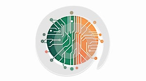 Circuit tech elements logo vector design template.