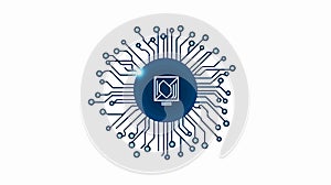 Circuit tech elements logo vector design template.