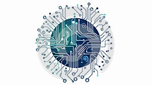 Circuit tech elements logo vector design template.