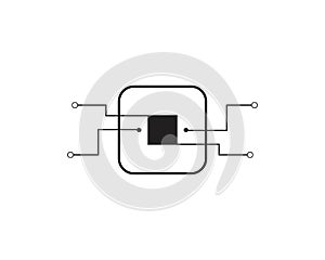 Circuit techno logo vector template