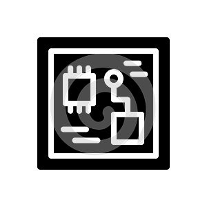 Circuit vector glyph flat  icon