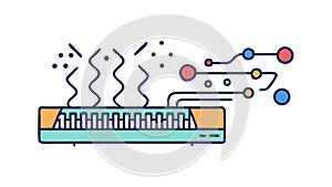 Circuitry Data Flow and Connectivity Icon, vector design Generative AI