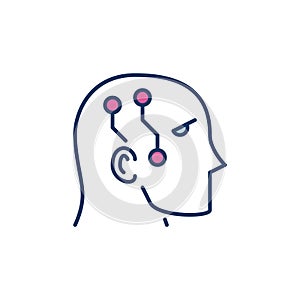 Circuits in Human Head vector Robot Learning concept colored icon