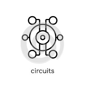 Circuits icon. Trendy modern flat linear vector Circuits icon on