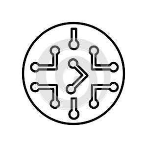 Circuits icon vector isolated on white background, Circuits sign , sign and symbols in thin linear outline style