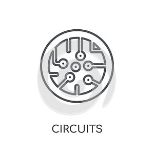 Circuits linear icon. Modern outline Circuits logo concept on wh