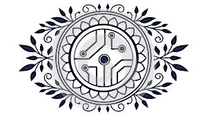 Circular Abstract Circuit Board Design Modern Technology Pattern, vector design Generative AI