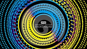 Circular abstract pattern background consisting of colored dots
