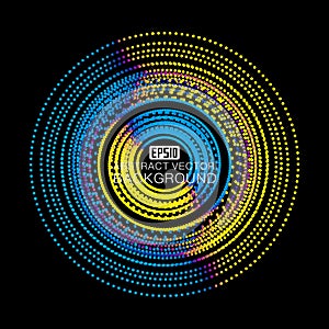 Circular abstract pattern background consisting of colored dots