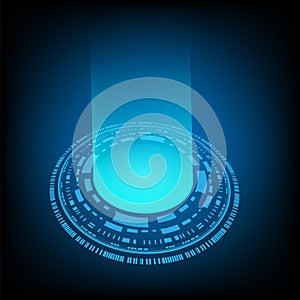 Circular AI HUD hologram vector concept for future technology element background business screen