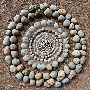 Pattern. The sandy background provides contrast to the smooth, rounded