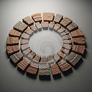 A circular arrangement of small, rectangular