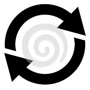 Circular arrow, circle arrow icon. Rotation, restart, twist, turn concept icon / button