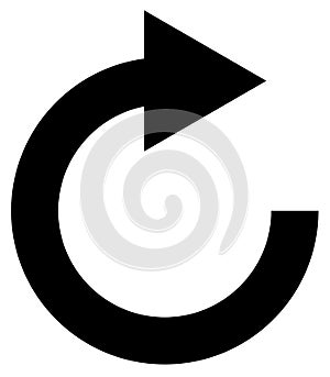 Circular arrow for cycle, loop, sync or rotation related icon