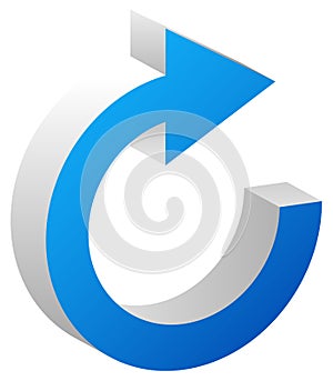 Circular arrow for cycle, loop, sync or rotation related icon