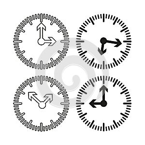 Circular arrow diagrams. Vector cycle process icons. Directional flow charts.