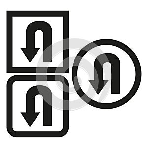 Circular arrow icons. Multiple return symbols. Repeat rotation Vector. Cycle direction signs.