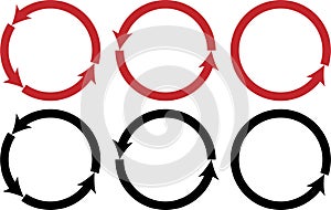 Circular Arrow Loop Set for Process, Cycle, and Flow Concepts