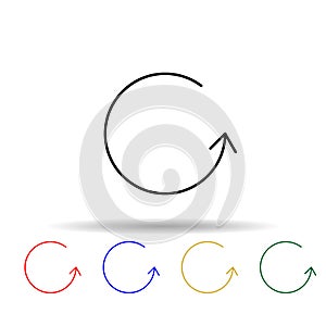 circular arrow multi color style icon. Simple thin line, outline vector of web icons for ui and ux, website or mobile application