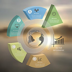 Circular arrow pictogram flow chart presentation template