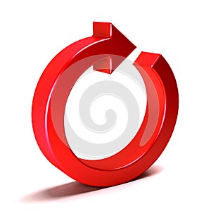 Circular arrow. Redo, Cycle, restart. 3D rendering illustration