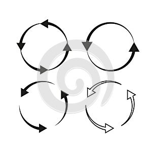 Circular arrows for concept design. Reload symbol. Vector illustration. stock image.