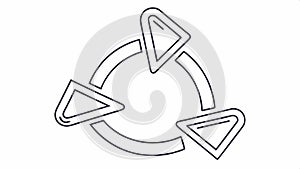 Circular arrows cycle, continuous process and flow. vector design Generative AI