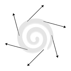Circular arrows for cycle, repeat themes. Progress, process, procedure concept pointer design. Cyclical, spinning arrows