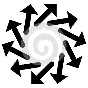 Circular arrows for cycle, repeat themes. Progress, process, procedure concept pointer design. Cyclical, spinning arrows