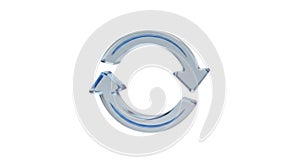Circular arrows icon representing refresh reload rotate repeat cycle and continuous loop isolated on white background