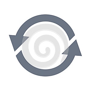 Circular arrows icon representing refresh reload update repeat cycle continuous process loop symbol